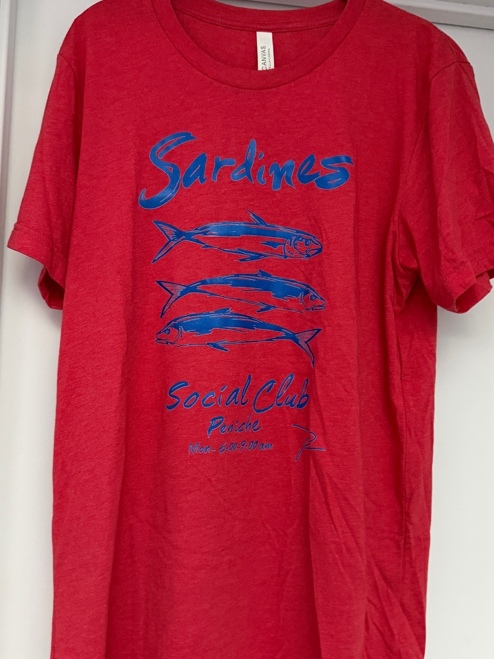 Sardines Social Club Graphic Tee - Red & Blue